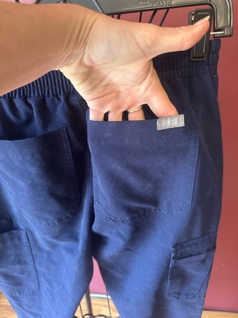 Figs Navy Drawstring Cargo Sweatpants - Picture 11 of 13